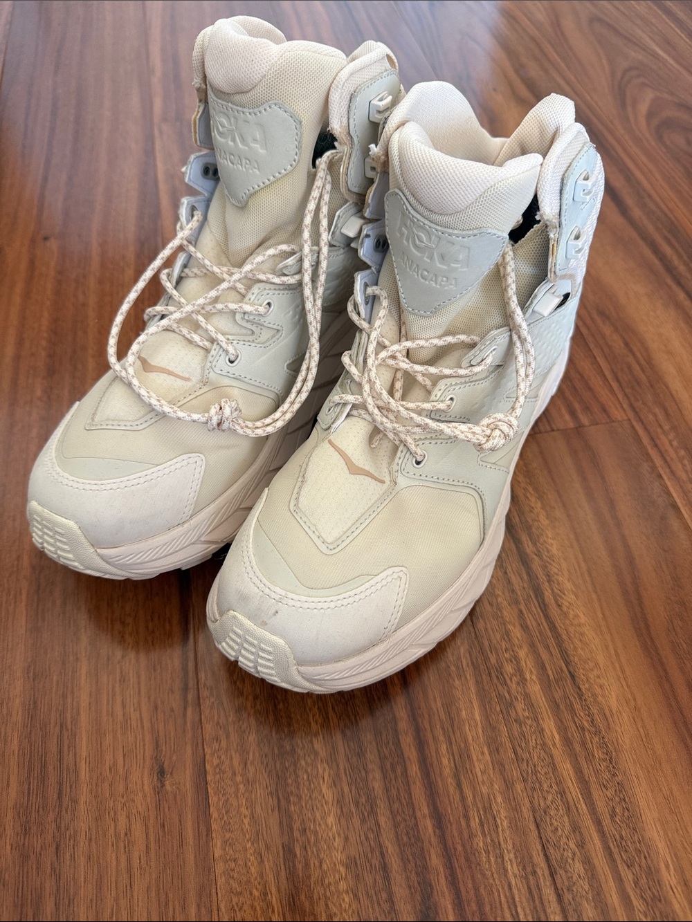 Hoka Women’s Lace-Up Boots in Cream
